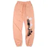 Pantalon orange bouffée impression pantalons de survêtement hommes femmes tissu lourd unisexe joggeurs cordon pantalon 2023FW