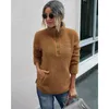 Sweat à capuche pour femme Automne / Hiver Mode Couleur unie Col montant Pull en peluche Sweat Femme Confortable Chaud Wm