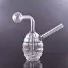 2 styles pour l'option Brûleur à mazout en verre Bong Narguilé Tuyaux d'eau avec épais Pyrex Clear Heady Recycler Dab Rig Bongs à main pour fumer Outil avec pot d'huile de tige inférieure