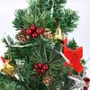Flores decorativas 10/20 piezas piñas de Navidad ramas de agujas de pino con tallos de bayas rojas artificiales para guirnalda de árbol de Navidad manualidades regalos