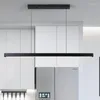 Kolye lambaları minimalist modern basit nordic stüdyo tasarımcısı lamba çubuğu yemek odası masası bir kelime uzun avize