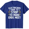 Męskie koszule zabawne elektryka narzędzia elektryczne w stylu letnich bawełny bawełniany streetwear z krótkim rękawem inżynier liniowy prezenty prezenty