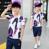 Set di abbigliamento Bambini Vestiti per ragazzi Abiti estivi Cotone Abbigliamento per ragazzi adolescenti Abito casual Bambini Camicia a maniche corte Pantaloncini Set 4 6 8 12 Anni 230725