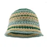 Boinas Crochet Bucket Hat Para Mulher Adolescentes Ao Ar Livre Dobrável Comutar Pescador Aba Larga Primavera Verão Anti-Uv DXAA