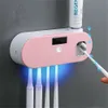 Porte-brosse à dents énergie solaire support UV distributeur de dentifrice salle de bain boîte de rangement multifonction USB Charge 230726