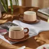 Tasses Soucoupes En Céramique Tasse À Café Et Soucoupe Ensemble De Haute Qualité Exquis Moderne Simple Créatif Rétro Après-Midi Thé Niche Décoration