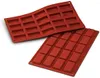 Moldes para hornear, 20 piezas de pequeñas herramientas rectangulares para pasteles de Chocolate, molde de Gel de sílice para galletas con entramado de hielo