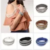 Kvinnor Fashion Leather Wrap Multilayer Armbands Charm Crystal Rhinestone Punk Cuff Armband Bangle Jewelry291D