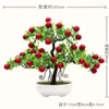 Decorative Flowers 1Pc Artificial Plants For Home Decor Realistic Cherry Fruit Tree Potted Bonsai Desktop Ornements Table