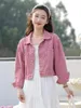 Vestes pour femmes rose Denim veste femmes mode coréenne mignon lâche Section courte revers simple boutonnage Y2k hauts manteau jean