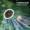 Andra hemträdgårdsreup 14000mAh Portable Camping Fan Tak USB Outdoor LED Light Stativ Stativet Uppladdningsbart multifunktionellt mini 230725