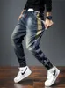 Hommes Jeans Sarouel Mode Poches Desinger Coupe ample Baggy Moto Hommes Stretch Rétro Streetwear Détendu Conique 230725