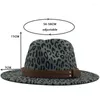 Basker unisex platt grim ull kände kvinnor jazz fedora hattar män leopard spannmål läder band dekor trilby panama formell 56-58 cm