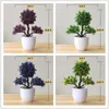 Fiori decorativi Piante artificiali Pino in vaso 35 colori Piccoli ornamenti finti per la decorazione del giardino di casa dell'ufficio
