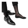 Men's Socks Formal Dress Suit Silk For Leather Shoes Mens Sexy Thin Sheer Gay Sock Fetish Collection Hose Stockings