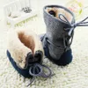 Botas de neve para bebê de inverno First Walkers Baywell sapatos de menino sola macia com cadarço Walker de pelúcia forrado de lã 018M 230726