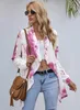 Femmes Blouses Chemises Femmes Tiedye Cardigan Femme À Manches Longues Ourlet Irrégulier Top Automne Et Hiver Vêtements 230726