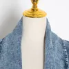 Женские траншеи Coats Twotwinstyle Vintage Denim Women Werdbreaker Lapel воротник с половиной рукава с высокой талией.