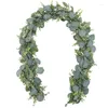 Dekorativa blommor 170/180 cm konstgjorda eukalyptus Garland Silk Fake Ivy Vines grönska rottingplantor för väggrummet Garden Home