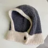 Gorro/Bonés de Caveira Kpop Cor Feminina Menina Y2K BEANBalaclava Malha Cachecol Chapéu Ao Ar Livre Inverno Esqui Máscara Facial Bonés Moda Quente Capuz De Crochê 230725