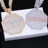 Hip Hop Jewelry Gold Plated 925 Sterling Silver VVS Moissanite CZ Diamond Custom Iced Out Name Letter Disc Pendant For Men