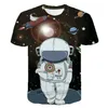 T-Shirts Universum Astronaut 3D T-Shirt Männer Frauen Kind Sommer Kurzarm Space Galaxy T-Shirt Casual Moon Tee Cool Boy Girl Kinder Tops 230725