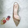 Dress Shoes QSGFC Gold Comfortable Streamline Pointed Toe Ladies Stiletto Shoes and Bag Wedding Or A Pair Of Shoes 230726