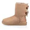 designerskie buty damskie Ugglie australia snow mini booties dziewczyna klasyczna pianki śnieżne pluszowe pół kostki pełne futro puszyste muły ciepłe botki rozmiar 35-43