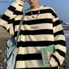 Men's Hoodies Sweatshirts Spring Autumn Korean Fashion Stripe Hip Hop Sweatshirt Men's Casual Long Sleeve Top Pullover Ropa Hombre Street Clothing Men's Dress Z230726