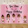 Bakgrundsmaterial Happy Birthday Sexy Women Spa Theme Party Bakgrund Foton rosa tema parfymfoton Bakgrundsbord Banner Decoration X0725