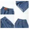 Dżinsy dżinsowe dżinsowe szorty retro nieregularnie wycięte niebieskie wysokie preparaty dla kobiet streetwear Pantie