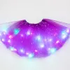 14 ألوان طفلة فستان مع أطفال LED Princess Luminous Tutu Skirt Star Squins Squins Puffy Dresses for Stage Performance Party Gauzezzz