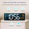 Wall Clocks 16inch Large Display LED Digital Wall Clock Remote Control Table Alarm Clock Temperature Date Week Timer Automatic Dimmer Clock 230725