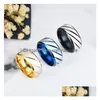 Band Ringen Rvs Cross Grain Twill Ring Blauw Goud Paar Vrouwen Heren Mode-sieraden Gift Will En Sandy Drop Levering Dhnrm