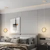 Candeeiros pendentes nórdicos modernos LED lustre quarto infantil acrílico dourado criativo interior casa quarto estudo de cabeceira