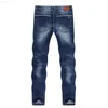 Mannen KSTUN Jeans Beroemde Merk Slanke Rechte Business Casual Donkerblauw Dunne Elasticiteit Katoen Denim Broek Broek pantalon 210318 L230726