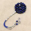 Armband Natuurlijke blauwe tijgeroog Tasbih Moslim Man armbanden Gift Eid misbaha accessoires 33 66 99 bidparels edelsteen islamitische rozenkrans 230726