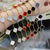 Metal luxury bracelet clover love designer jewelry girls trendy aesthetic link chain plated gold hip hop delicate fashion bracelets for women mother of pearl C23