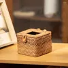 Tissue Boxen Elegante Handgemachte Rattan Box Serviette Lagerung Container Desktop Toilettenpapier Spender Für Home Office Hohe Qualität