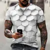 Camisetas para hombre, camisetas de manga corta con estampado de ilusión óptica 3D para hombre, ropa de calle Harajuku con degradado a la moda, tendencia de Hip Hop de gran tamaño