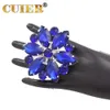 Alianças de casamento CUIER 8cm Luxo Tamanho enorme Vidro Strass Moda Mulheres Anéis Jóias Luxuosa Pedra Preciosa Anéis de Cristal para casamento Palco show 230726