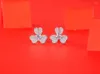 Stud Earrings Aesthetic 3 Leafs 0.5ct Diamond Moissanite Jewelry Piercing Ear 925 Sterling Silver For Women Wedding Engagement