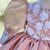 Girl Dresses Elegant Pink Flower For Wedding Soft Satin Lace Floral Kids Party Girls Pageant Birthday Gowns Poshoot Fotos