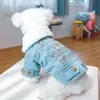 Vestuário para cachorro Moda Inverno Denim Jaqueta para cachorro com pelo grosso Filhotes de estimação XS XL Casaco Roupas Jeans Traje Chihuahua Yorkshire Bichon Cat Goods 230725