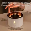 Nyhetsartiklar 360 ml Vulkanisk Flame Aroma Oil Diffusor Jellyfish Smoke Ring Air Firidifier Ultrasonic Atomizing Spray As Christmas Present 230725