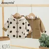 Vestes Réversible Veste Manteaux Bébé Garçons Fille Polka Dot Printemps Automne Parkas Manteau pour Survêtement À Capuche Enfants Vêtements 230725