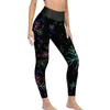 Aktive Hosen, Glasperlen-Druck-Leggings, Keramikfliesen, Pirnt, Workout, Yoga, Damen, Push-Up, lässige Leggins, elastische Sport-Leggings