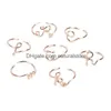Band Rings 26 A-Z English Initital Ring Sier Gold Letter Women Fashion Jewelry Gift Will And Sandy Drop Delivery Dhno1