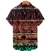Heren Casual Shirts 2023 Retro Patroon Hawaiian Shirt 3D Print Korte Mouw Unisex Losse Beach Resort Mode