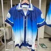 メンズカジュアルシャツカサブランカ男性用夏の服ルーズコットン衣類ショッピングプリント1日船230726